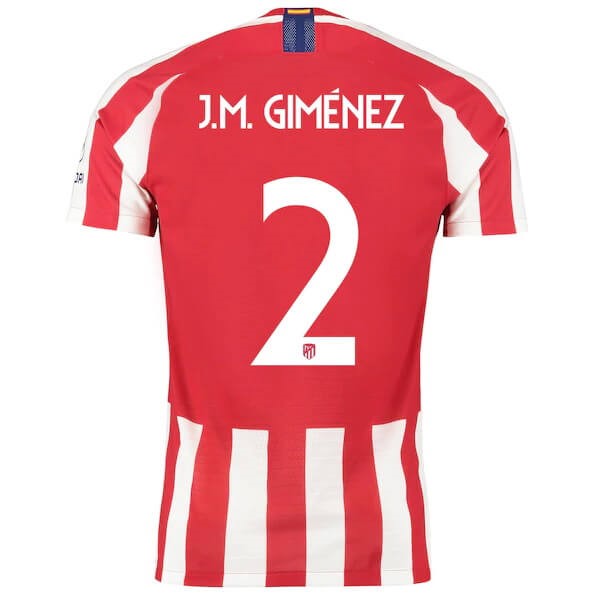 Tailandia Replicas Camiseta Atletico Madrid NO.2 J.M.Giménez 1ª 2019/20 Rojo